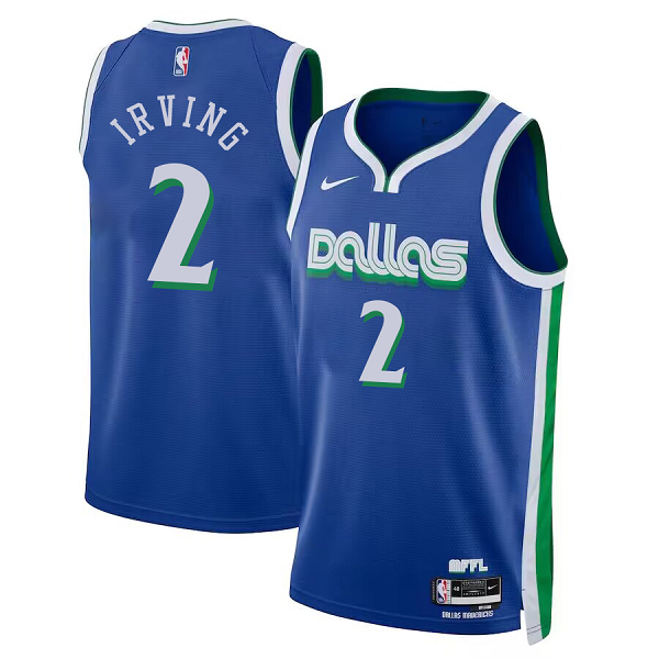 Youth Nike Dallas Mavericks  #2 Kyrie Irving Unisex 2022/23 Swingman Jersey - City Edition - Blue