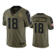 Minnesota Vikings Justin Jefferson Olive 2021 Salute To Service Men's Limited NFL Jersey