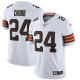 Men's Cleveland Browns #24 Nick Chubb Nike White Vapor Limited Jersey