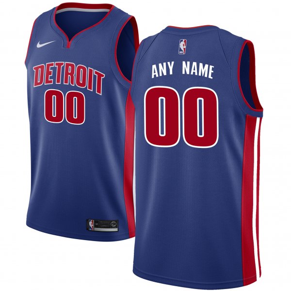 Men's Nike Detroit Pistons Blue Swingman Icon Edition Custom Jersey