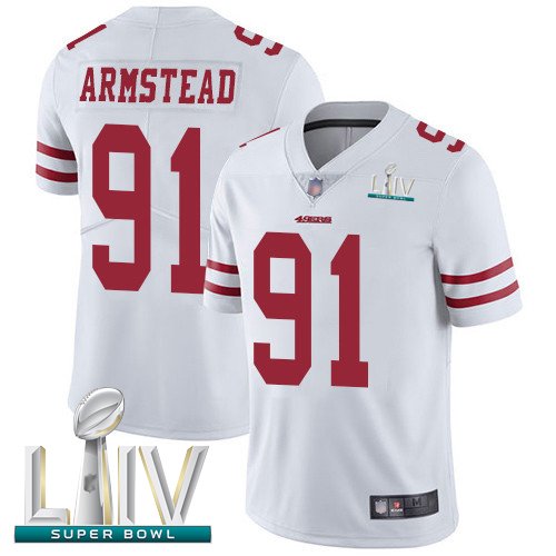 San Francisco 49ers #91 Arik Armstead White Super Bowl LIV Bound Men's Stitched NFL Vapor Untouchable Limited Jersey