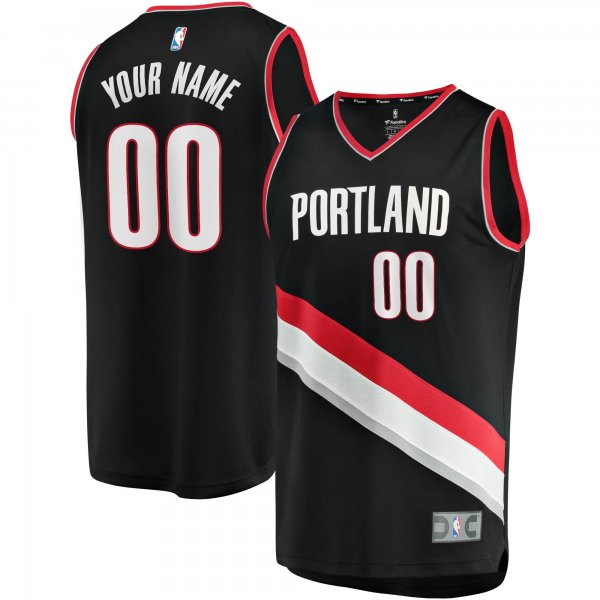 Men's Portland Trail Blazers Fanatics Black Fast Break Custom Replica Jersey - Icon Edition