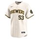 Men's Milwaukee Brewers Brandon Woodruff Nike Cream Home Limited Player Jersey