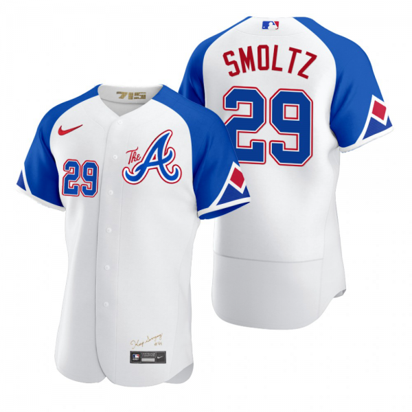 Men's Atlanta Braves #29 John Smoltz White 2023 City Connect Flex Base Jersey