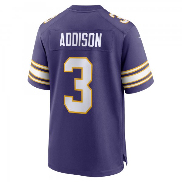 Men's Minnesota Vikings Jordan Addison Nike Purple Classic Player Game Jersey