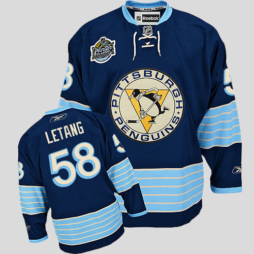 Pittsburgh Penguins #58 Kris Letang 2011 Winter Classic Vintage Stitched Dark Blue NHL Jersey