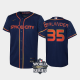 Youth's #35 Justin Verlander 2022 City Connect Houston Astros Cool Base Navy MLB Jersey with 2022 World Series Patch