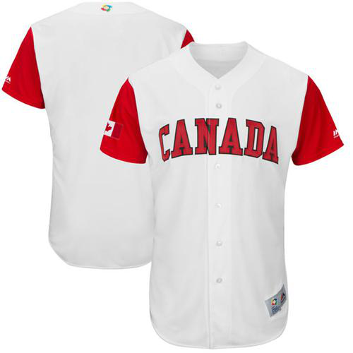 Team Canada Blank White 2017 World Baseball Classic Stitched MLB Jersey