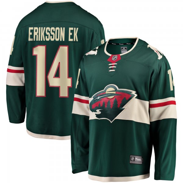 Men's Minnesota Wild Joel Eriksson Ek Fanatics Green Breakaway Jersey