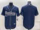 Men's Dallas Cowboys Blank Dark Blue Stitched Baseball Cool Base Jersey