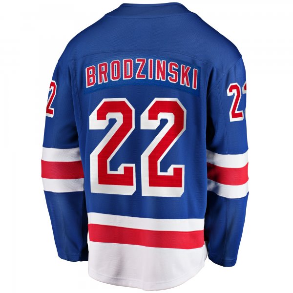 Men's New York Rangers Jonny Brodzinski Fanatics Blue Home Premier Breakaway Player Jersey