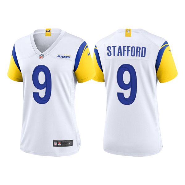 Women's Los Angeles Rams #9 Matthew Stafford Rams White 2021 Limited Modern Throwback NFL Jersey