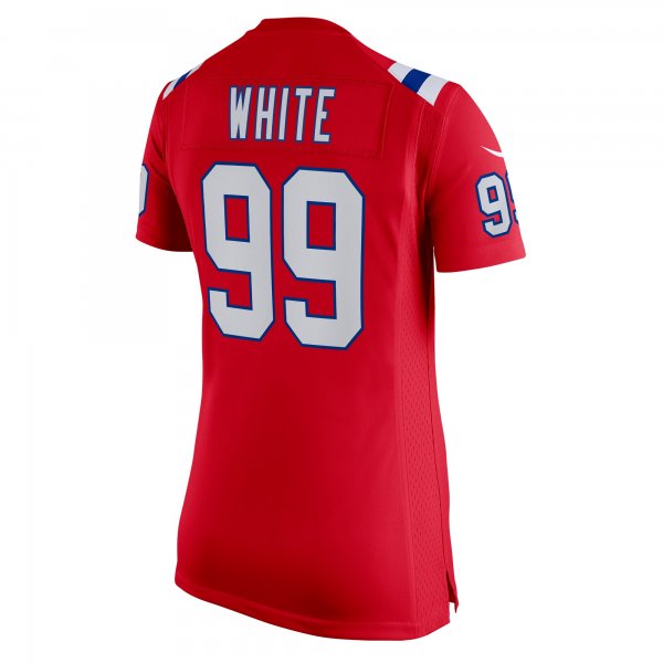 Women's New England Patriots Keion White Nike Red Alternate Team Game Jersey