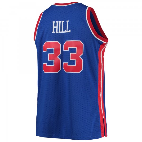 Men's Detroit Pistons Grant Hill Mitchell & Ness Blue 1995/96 Big & Tall Hardwood Classics Swingman Jersey