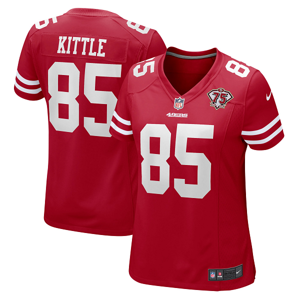 Women's San Francisco 49ers #85 George Kittle Nike Scarlet 75th Anniversary Limited Player Jersey