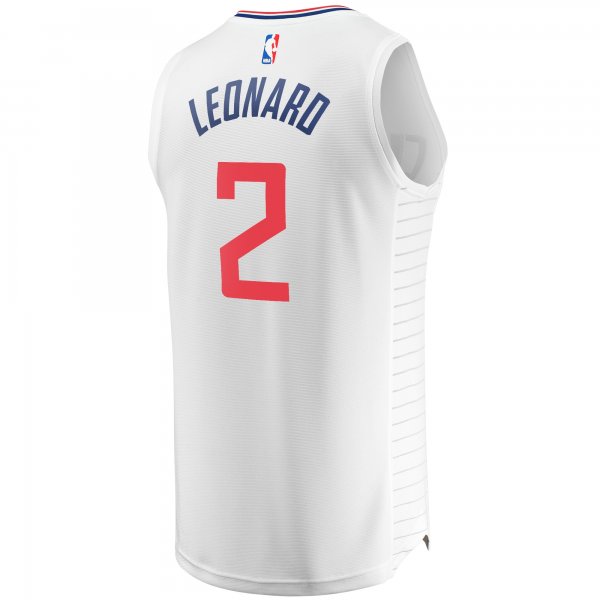 Youth LA Clippers Kawhi Leonard Fanatics White 2020/21 Fast Break Player Jersey - Association Edition