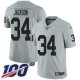 Las Vegas Raiders #34 Bo Jackson Silver Youth Stitched NFL Limited Inverted Legend 100th Season Jersey