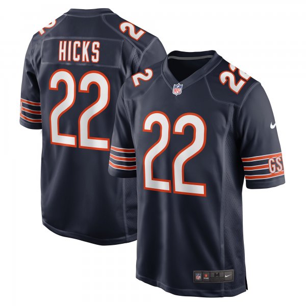 Men's Chicago Bears Elijah Hicks Nike  Navy Team Game Jersey