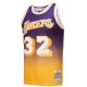 Men's Los Angeles Lakers Magic Johnson Mitchell & Ness Gold/Purple 1984/85 Hardwood Classics Fadeaway Swingman Player Jersey