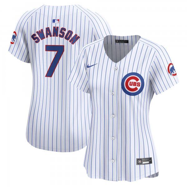 Women's Chicago Cubs Dansby Swanson Nike White Home Limited Player Jersey