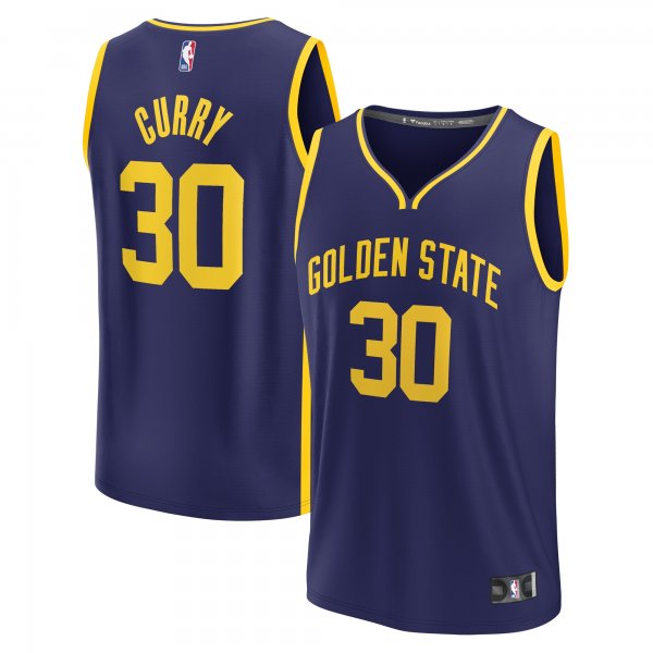 Youth Golden State Warriors Stephen Curry Fanatics Navy Fast Break Player Jersey - Statement Edition