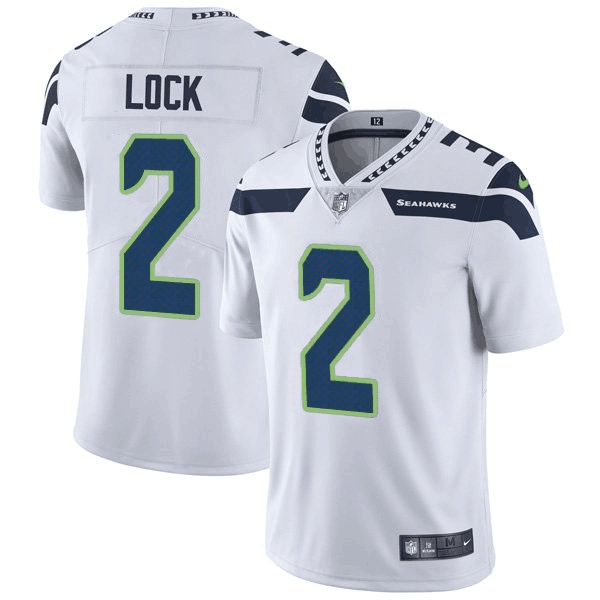 Men's Nike NFL Seattle Seahawks Drew Lock #2 White Vapor Untouchable Limited Stitched Jersey