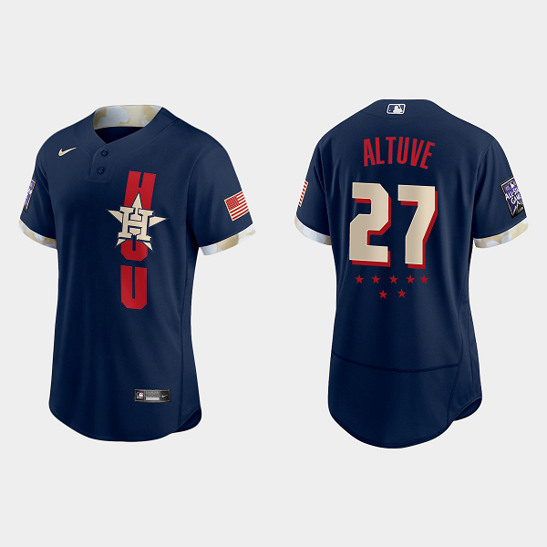 Men's Houston Astros #27 Jose Altuve Navy 2021 MLB All-Star Game Jersey