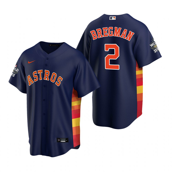 Men's Houston Astros Alex Bregman Navy 2022 World Series Cool Base Jersey