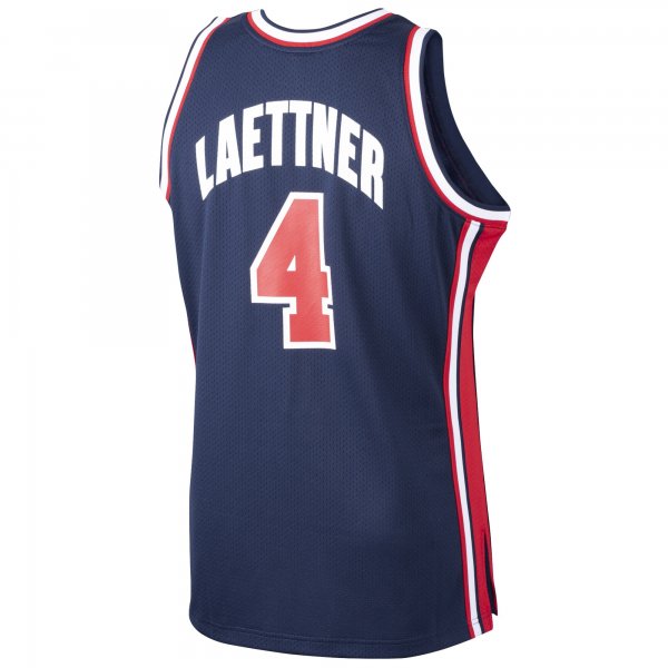 Men's USA Basketball Christian Laettner Mitchell & Ness Navy 1992 Dream Team Jersey