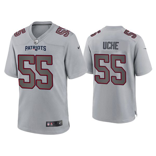 Men's New England Patriots Josh Uche Gray Atmosphere Fashion Game Jersey