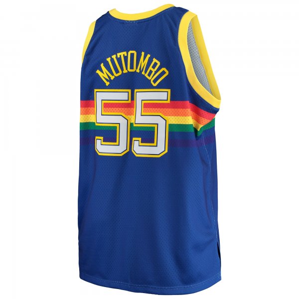 Men's Denver Nuggets Dikembe Mutombo Mitchell & Ness Royal 1991/92 Big & Tall Hardwood Classics Swingman Jersey