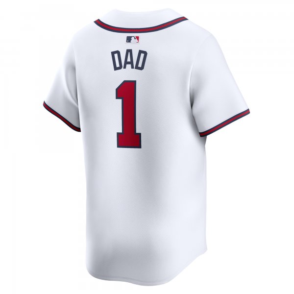 Men's Atlanta Braves Nike White #1 Dad Home Limited Jersey