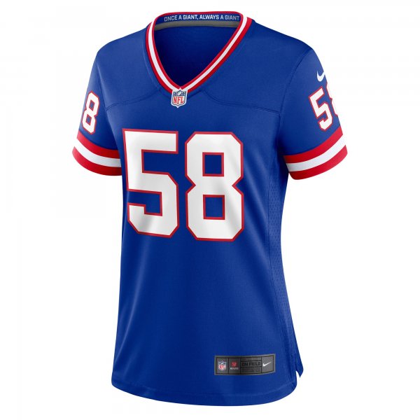 Women's New York Giants Carl Banks Nike Royal Classic Retired Player Game Jersey