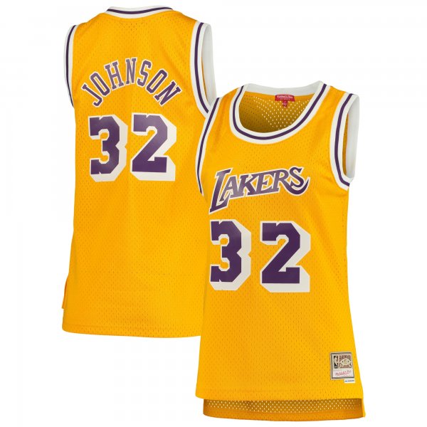 Women's Los Angeles Lakers Magic Johnson Mitchell & Ness Gold 1984/85 Hardwood Classics Swingman Jersey