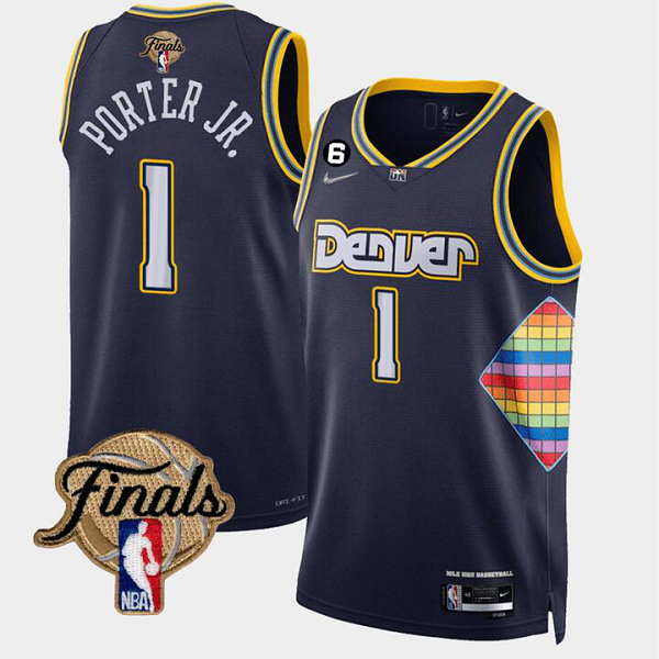 Men's Denver Nuggets Porter Jr #1 Finals Patch CITY 2021/22 Jersey