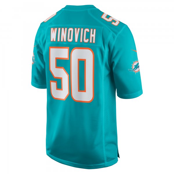 Men's Miami Dolphins Chase Winovich Nike  Aqua Team Game Jersey