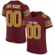 Custom Burgundy Orange-White Mesh Authentic Football Jersey