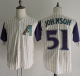 Mitchell And Ness Arizona Diamondbacks #51 Randy Johnson Cream Strip Throwback Stitched MLB Jersey