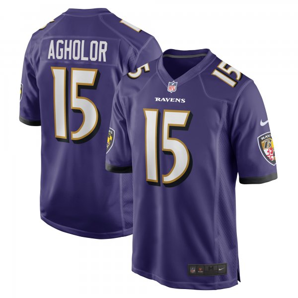 Men's Baltimore Ravens Nelson Agholor Nike Purple Game Jersey