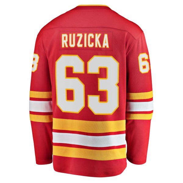 Men's Calgary Flames Adam Ruzicka Fanatics Red Home Breakaway Player Jersey