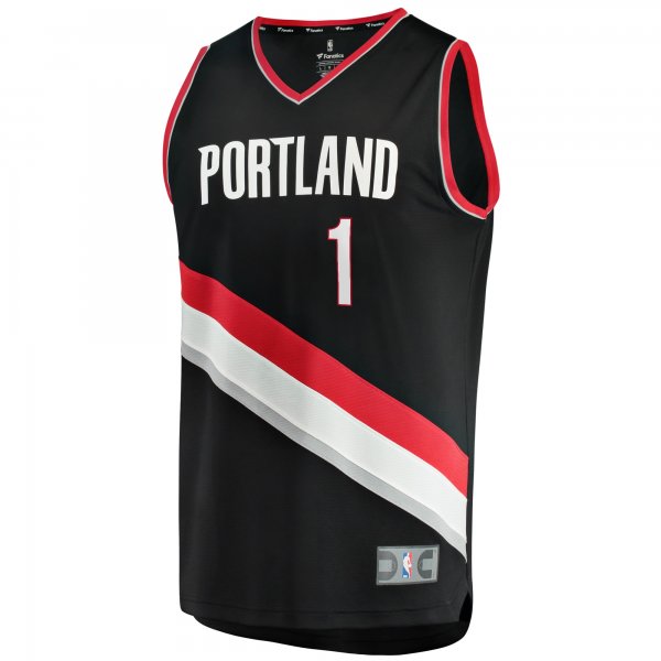 Men's Portland Trail Blazers Anfernee Simons Fanatics Black Fast Break Replica Player Jersey - Icon Edition