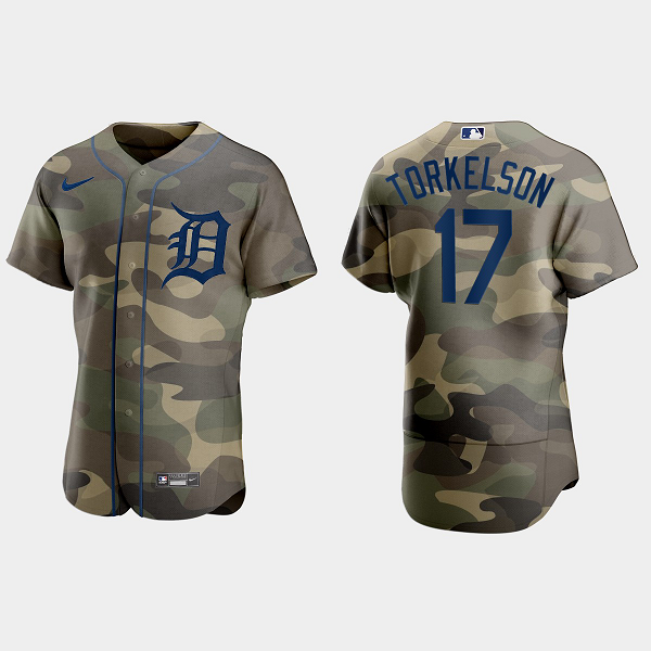 Spencer Torkelson Detroit Tigers 2021 National Armed Forces Day MLB Jersey - Camo