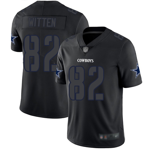 Dallas Cowboys #82 Jason Witten Black Men's Stitched NFL Limited Rush Impact Jersey