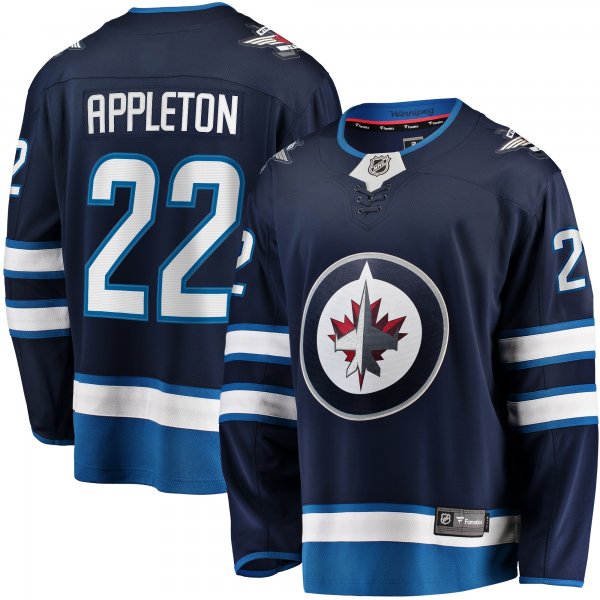 Men's Winnipeg Jets Mason Appleton Fanatics Navy Home Breakaway Jersey