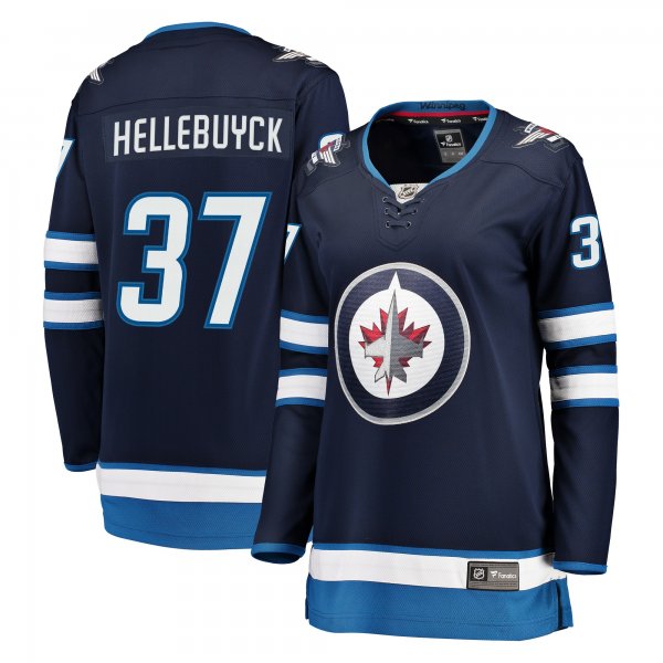 Women's Winnipeg Jets Connor Hellebuyck Fanatics Navy Breakaway Jersey