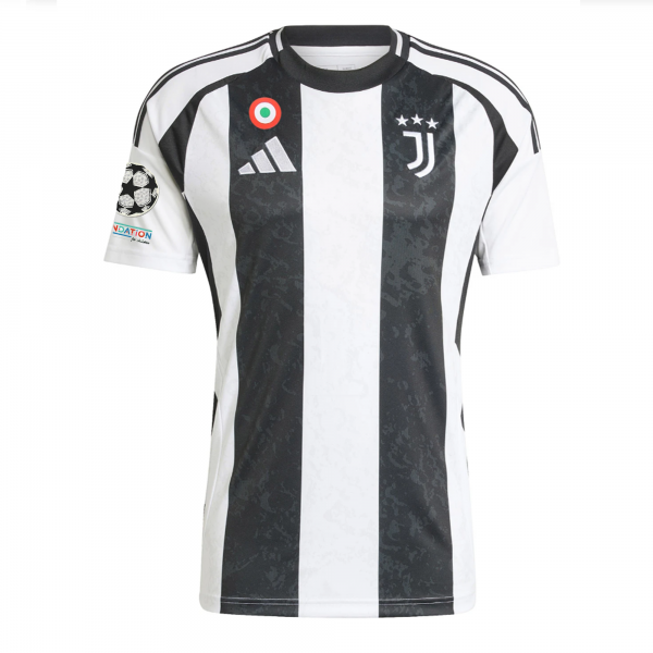adidas Juventus Weston McKennie Home Jersey w/ Champions League + Copa Italia Patches 24/25 (White/Black)