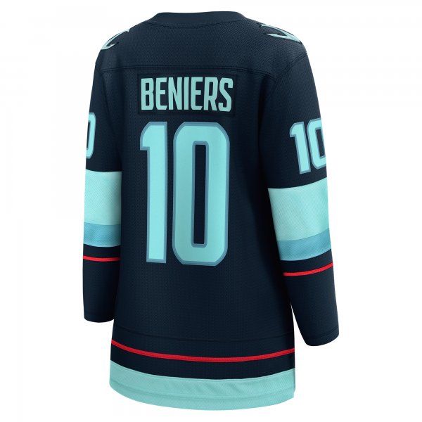 Women's Seattle Kraken Matty Beniers Fanatics Deep Sea Blue Home Breakaway Player Jersey