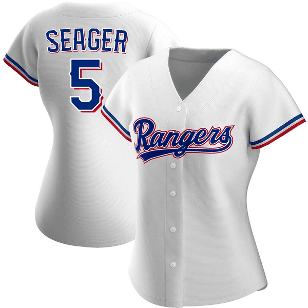 Women's Texas Rangers #5 Corey Seager White Home Jersey