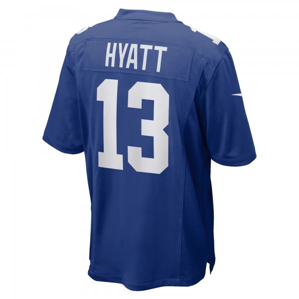 Men's New York Giants Jalin Hyatt Nike  Royal Team Game Jersey