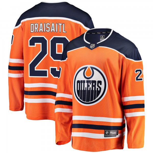 Men's Edmonton Oilers Leon Draisaitl Fanatics Orange Breakaway Player Jersey